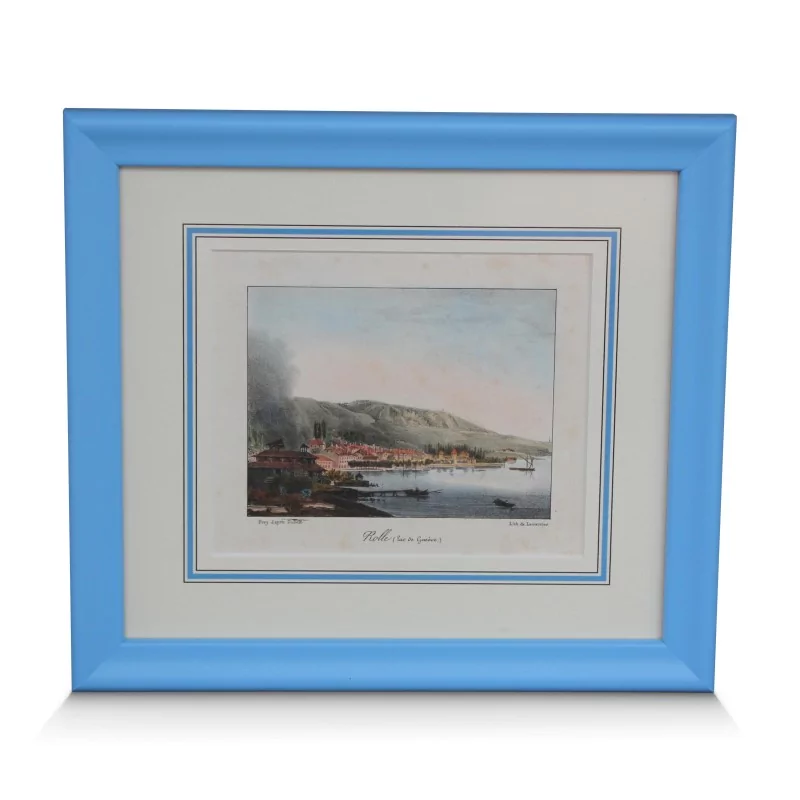 A work "Rolle (Lake Geneva) signed Frey after Dubois and Lemercier. - Moinat - Prints, Reproductions